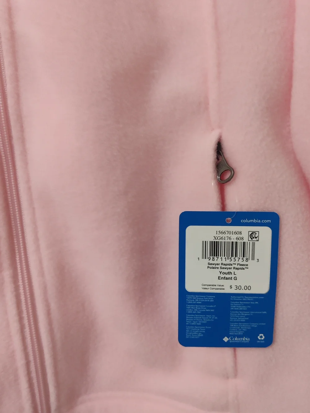 Girls Columbia Sawyer Rapids Fleece Jacket Size L NWT